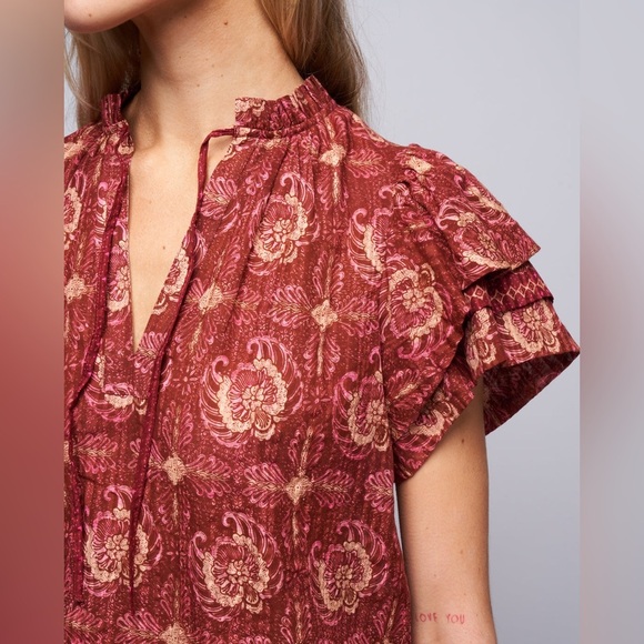 Ulla Johnson Lilli Top in Amaranthus size 4 - Picture 5 of 16